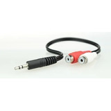 Cable Aux De 12cm - 3 Polos A Rca Blanco/rojo