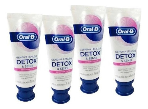 Kit De 4 Pastas Dentales Sensi Care Encias Detox Oralb