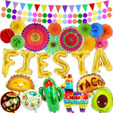 Turnmeon 30 Piezas De Decoraciones De Fiesta Mexicana, Globo