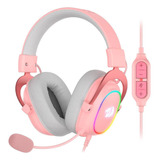 Audífonos Gamer Redragon Zeus X, Over-ear, 3.5mm Rosa Rgb 