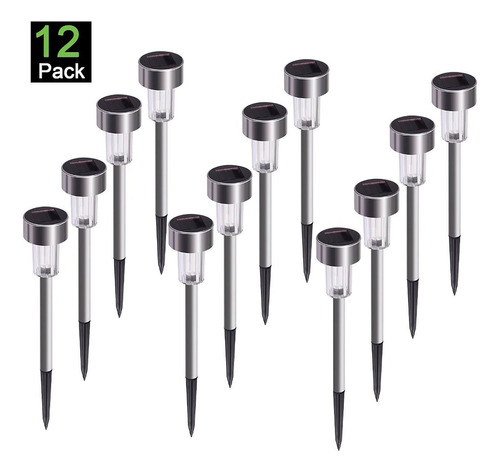 Pack 12 Faroles Tipo Estacas Solares Jardin-patio Led Calido