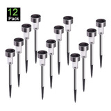 Pack 12 Faroles Tipo Estacas Solares Jardin-patio Led Calido