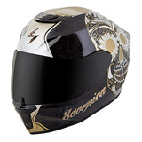 Casco Integral Scorpion Sugarskull (negro/oro, Pequeño)