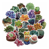  Suculentas, Cactus 70 Piezas  Stickers Calcomanias 