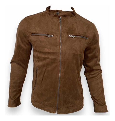 Chaqueta Chamarra Moderna Hombre Biker Tipo Gamuza Premium