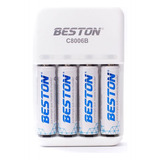 Cargador Pila Bateria Recargable Aa X4 1500mah Beston