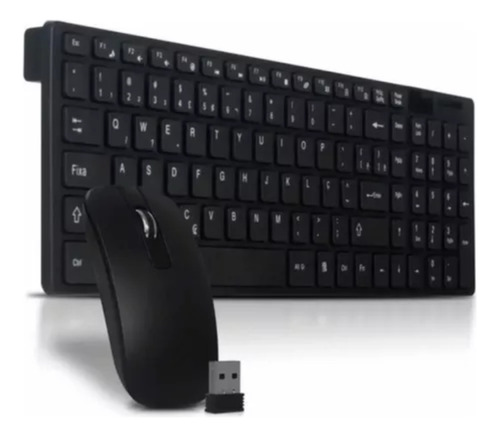 Kit Teclado E Mouse Sem Fio Slim Wireless P/ Notebook Pc