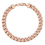 U7 Hombres Mujeres Chapado En Oro Rosa Pulsera De Cadena Cub