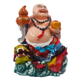 Buda Prosperidade Deus Riqueza Tibetano Hindu  18cm Estátua
