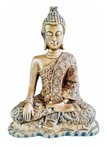 Escultura Do Buda Estátua Artesanal Resina Religião Budista 