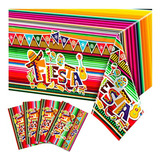 Mantel Fiesta Mexicana 4pack Compatible Con Decoraciones Y S