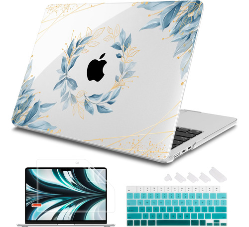 Funda Tuiklol Para Macbook Air 13 M2 + C/teclado Floral