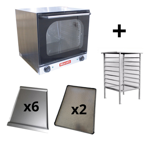 Horno Convector Moretti Deli C/6 Bandejas 2 Perforada Y Base