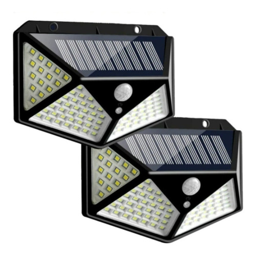 Lampara De Panel Solar Para Exteriores De 100 Led Sensor X2