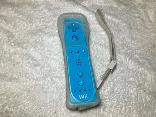 Wii Remote Original Nintendo Azul Strap E Silicone Rvl-003