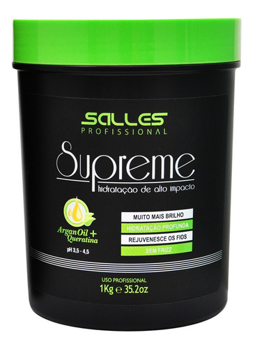 Máscara Hidratação De Alto Impacto Supreme Salles Profissional 1kg