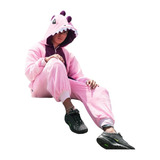 Mameluco Pijama Dinosaurio Rosa De Felpa Polar Talla Ch