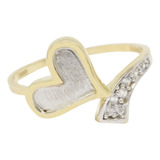 Amor Eterno - Anillo Corazón Ribbon / Oro Sólido 10k