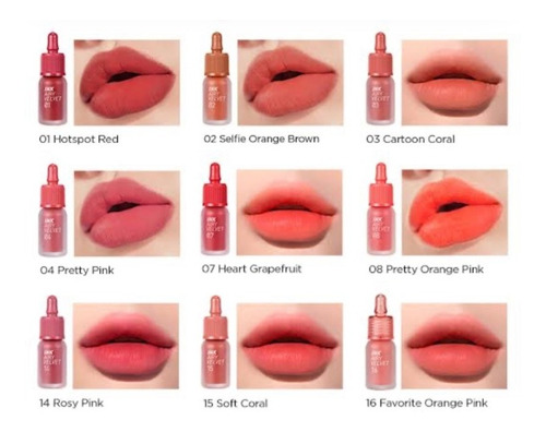 6pz De Peripera Matte Mousse Rubor Y Tinta Para Labios