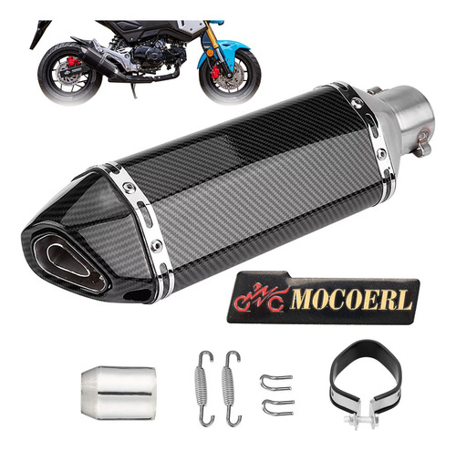 Escape Silenciador De Fibra Carbono Para Motocross 38-51mm