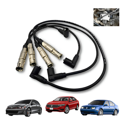 Cable Bujia Vw Golf Jetta A4 Ibiza 2.0 99-15 Bobina Cuadrada Negro