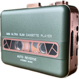 Walkman Fita Cassete Player Stereo Verde Acabamento Em Cobre