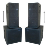 Kit 4 Caixas Amplificada Ativa + Passiva 2x10 Sub 15 3000w 