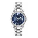 Citizen Mujeres Eco-drive Silueta Cristal Reloj Con Fecha, F