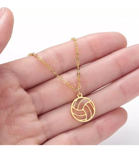 Collar Y Aretes Voleibol Balón Acero Inoxidable Regalo