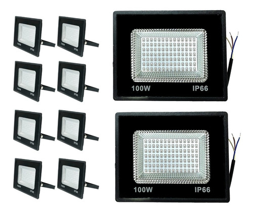 10x Mini Refletores Holofote 100w Luz Verde / Azul Ip67