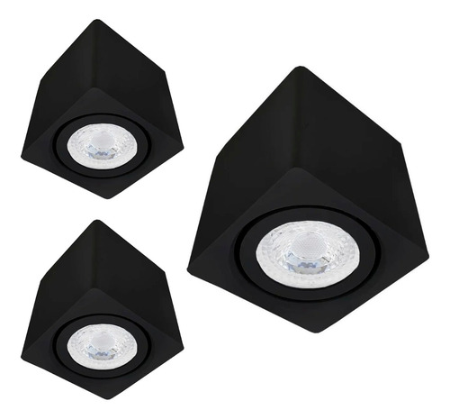 3x Spot Sobrepor Teto Beiral Dicroica + Led Dicroica M2390