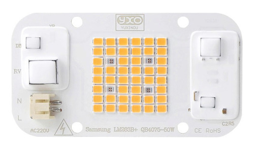 Led Cob Yxo 50w Samsung Quantum Board Blanco 3500k + 660nm