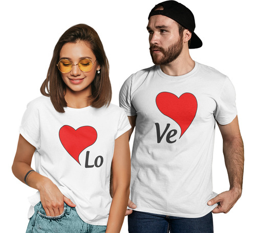 Kit Love Com 2 Camisas Camisetas Dia Dos Namorados Casal
