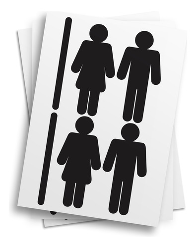 Cartela Banheiro Identificação Adesivo Feminino Masculino