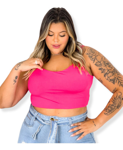 Top Plus Size Reforçado Cropped Super Sustentação Xxg-48/54