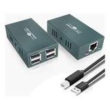 Extensor Usb Rj45 Lan Extensin, Con 4 Puertos Usb 2.0, Trans