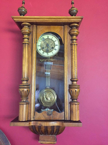Reloj Antiguo De Pared A Péndulo Alemán Thomas Haller Drgm