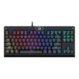 Teclado Gamer Redragon Dark Avenger K568 Qwerty Português Brasil Cor Preto Com Luz Rgb