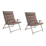 Silla Reposera Plegable Jardin Calidad Oferta! X 2 U Taupe