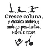 Adesivo Parede Decorativo Frases Pilates Cresce Coluna Cor Preto