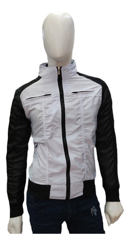 Chamarra Para Hombre Ligera Casual Vinil Chaqueta Slim Fit