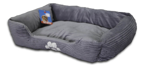 Stripped Pet Paw Print Pet Bed 28x20x8 Gray