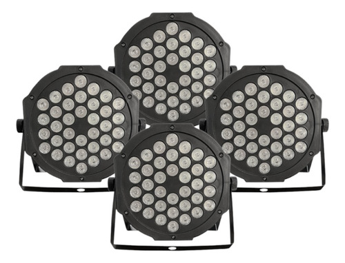 4 Canhão Refletor Led Par 64 Rgbw 36 Leds Dmx Slim Strobo