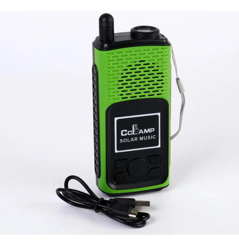 Radio Solar Portátil Bluetooth + Linterna + Radio - Fm - Usb