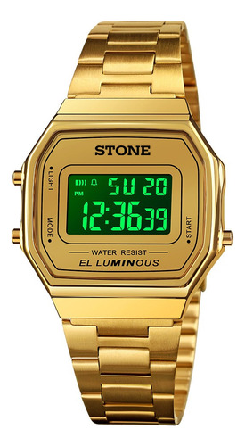Reloj Pulsera Digital Stone Dorado O Rose Unisex Sto1104d