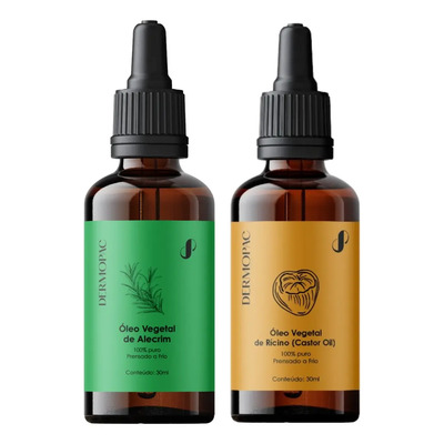 Kit Óleo Vegetal Alecrim + Rícino Capilar 100% Puro Dermopac | MercadoLivre