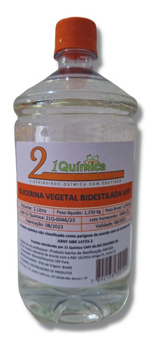 Glicerina Bidestilada Usp Vegetal 1 Litro