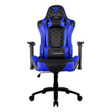 Cadeira Gamer De Escritório Ergonômica Thunderx3 Tgc12 Preto E Azul Revestimento Sintético