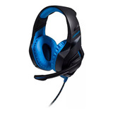 Fone De Ouvido Headset Com Led 2.0 Usb Azul Multilaser