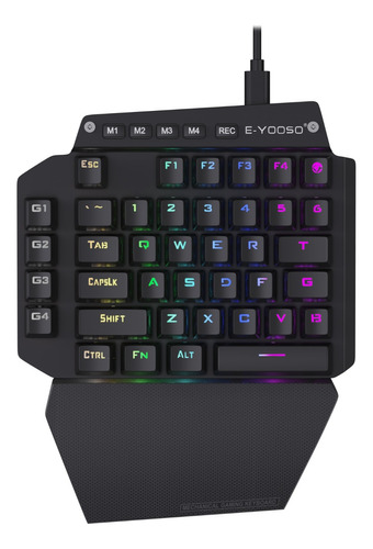 Teclado Gamer K700 Outemu Red De Una Mano Con Luz Rgb